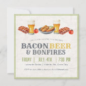 4 juli BBQ Bier Bonfires Vakantiefeest Kaart (Voorkant)