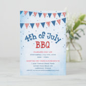 4 juli BBQ Bunting Kaart (Staand voorkant)