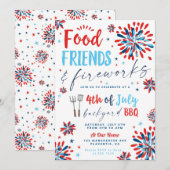 4 juli BBQ Buurt Block Party Kaart (Voorkant / Achterkant)