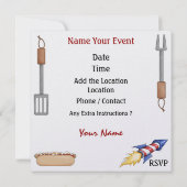 4 juli - BBQ Cook Out ! SRF Kaart (Achterkant)