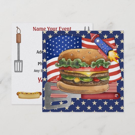 4 juli - BBQ Cook Out ! SRF Kaart (Voorkant / Achterkant)