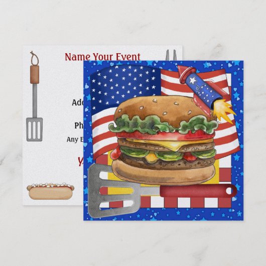 4 juli - BBQ Cook Out ! SRF Kaart (Voorkant / Achterkant)