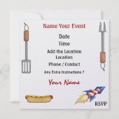 4 juli - BBQ Cook Out ! SRF Kaart (Achterkant)