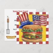 4 juli BBQ Cook Out ! SRF Kaart (Voorkant / Achterkant)