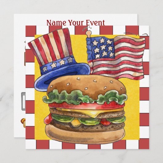 4 juli BBQ Cook Out ! SRF Kaart (Voorkant / Achterkant)