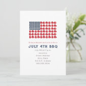 4 juli BBQ Cookout Flag Cake Onafhankelijkheidsdag Kaart (Staand voorkant)