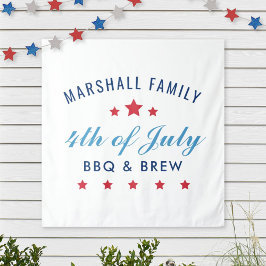 4 juli BBQ en Brew aangepaste familiereünie Wandkleed
