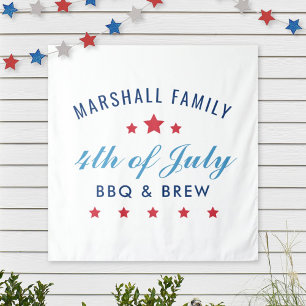 4 juli BBQ en Brew aangepaste familiereünie Wandkleed