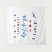 4 juli BBQ en Brew familiereünie Wandkleed (Voorkant (horizontaal))