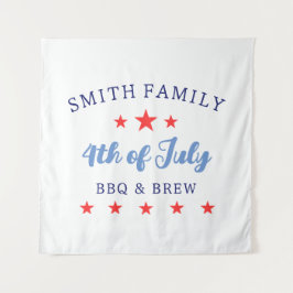4 juli BBQ en Brew familiereünie Wandkleed