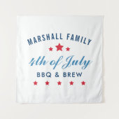 4 juli BBQ en brouw Custom familiereünie Wandkleed (Voorkant)