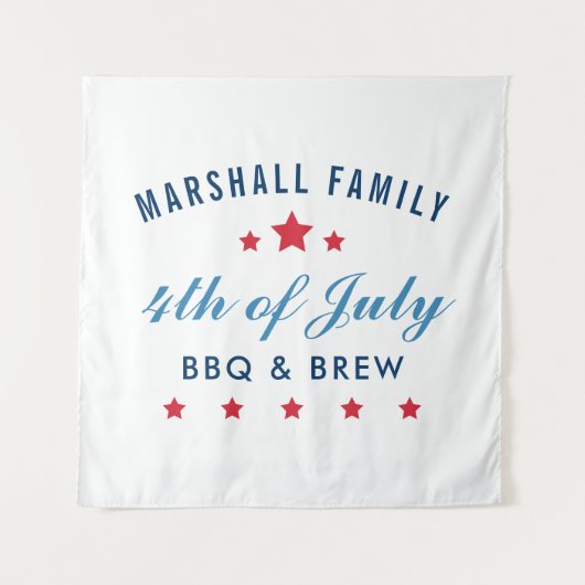 4 juli BBQ en BW Custom Family Reunion Wandkleed (Voorkant)