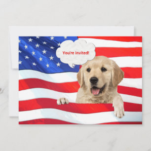 4 juli BBQ-feest hond op vlag Kaart