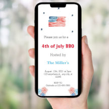 4 juli BBQ-feest Telefoon uitnodigingen
