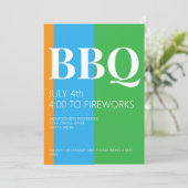 4 juli BBQ-feest uitnodiging (Staand voorkant)