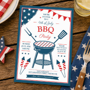 4 juli BBQ-feest uitnodiging