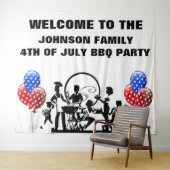 4 juli BBQ-feest welkom Wandkleed (In Situ (horizontaal))