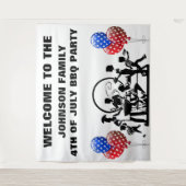 4 juli BBQ-feest welkom Wandkleed (Voorkant)