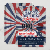 4 juli BBQ Gelukkige verjaardag Amerika platte uit Kaart (Voorkant / Achterkant)