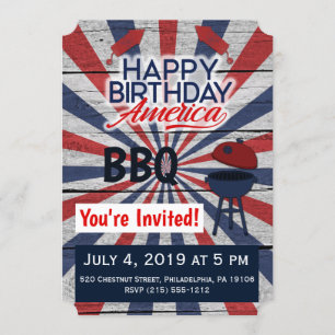 4 juli BBQ Gelukkige verjaardag Amerika platte uit Kaart