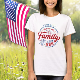 4 juli BBQ gepersonaliseerde familiereünie unisex T-shirt