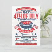 4 juli BBQ Grill Familiereünie Kaart (Staand voorkant)