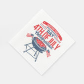 4 juli BBQ Grill Gepersonaliseerde Gezinsreünie Servet (Hoek)