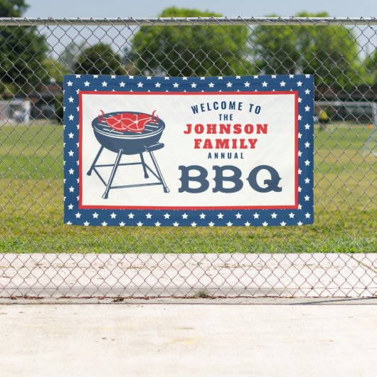 4 juli BBQ Grill Gepersonaliseerde Gezinsreünie Spandoek (Insitu)