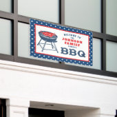 4 juli BBQ Grill Gepersonaliseerde Gezinsreünie Spandoek (Buitenkant Gebouw)