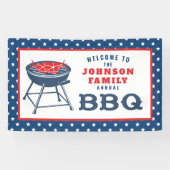 4 juli BBQ Grill Gepersonaliseerde Gezinsreünie Spandoek (Horizontaal)