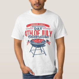 4 juli BBQ Grill Gepersonaliseerde Gezinsreünie T-shirt