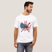 4 juli BBQ Grill Meester T-shirt (Voorkant volledig)