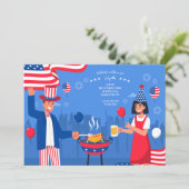 4 juli BBQ Kaart (Staand voorkant)