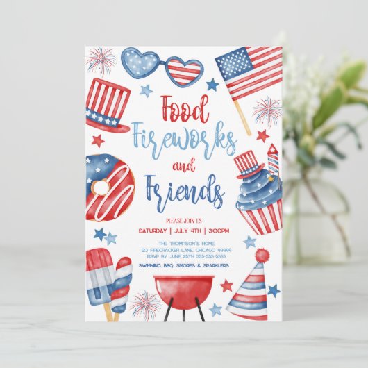 4 juli BBQ Kaart (Staand voorkant)