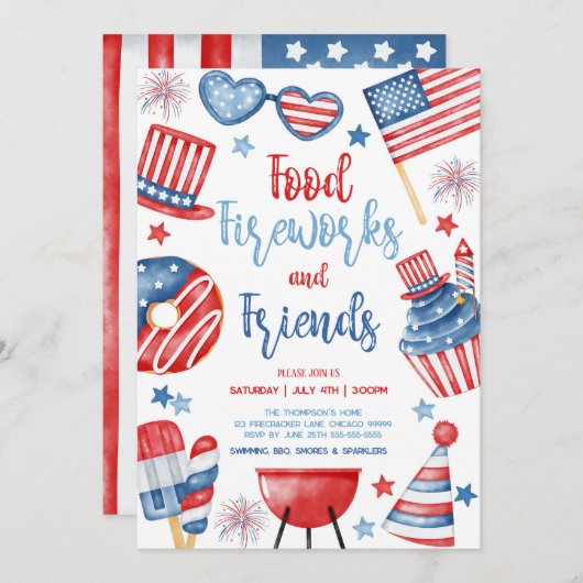 4 juli BBQ Kaart (Voorkant / Achterkant)