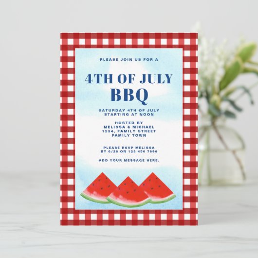 4 juli BBQ Kaart (Staand voorkant)