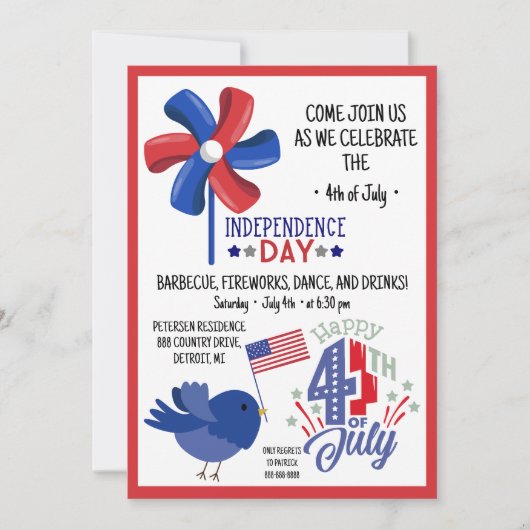 4 juli BBQ Kom deelnemen aan uitnodiging van Ameri (Voorkant)