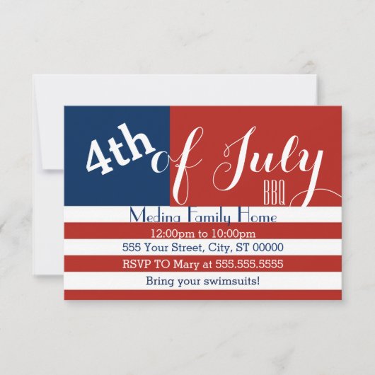 4 juli BBQ nodigt uit Kaart (Voorkant)