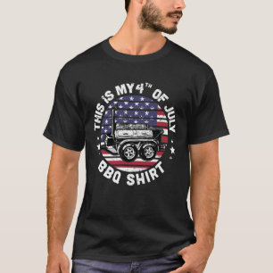 4 juli BBQ Offset Smoker Pit - Dit is Mijn BBQ T-shirt