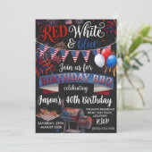 4 juli BBQ Patriottische Verjaardag  Kaart (Staand voorkant)