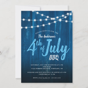 4 juli BBQ Rustieke Lichten Blauw Hout