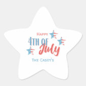 4 juli BBQ Star Sticker (Voorkant)
