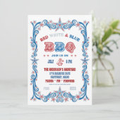 4 juli BBQ uitnodiging (Staand voorkant)