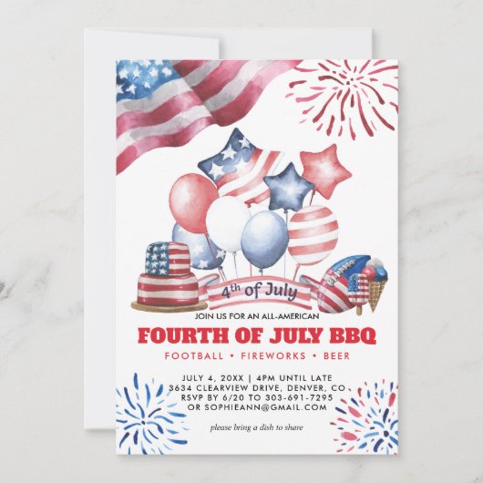 4 juli BBQ uitnodiging (Voorkant)