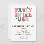 4 juli BBQ Uitnodiging, 4 juli Uitnodiging, 4 juli Kaart (Voorkant)