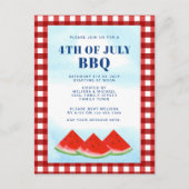 4 juli BBQ Uitnodiging Briefkaart (Voorkant)
