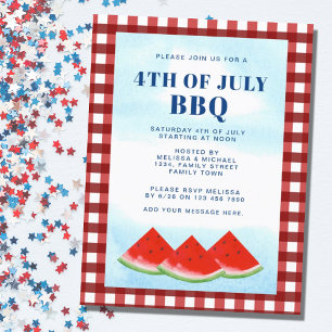 4 juli BBQ Uitnodiging Briefkaart