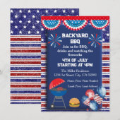 4 juli BBQ uitnodiging, Feest in de VS Kaart (Voorkant / Achterkant)