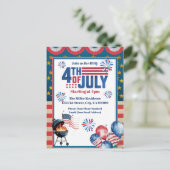 4 juli BBQ uitnodiging, feest in de VS uitnodiging (Staand voorkant)
