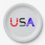 4 juli BBQ USA Papieren Borden Bordje (Voorkant)